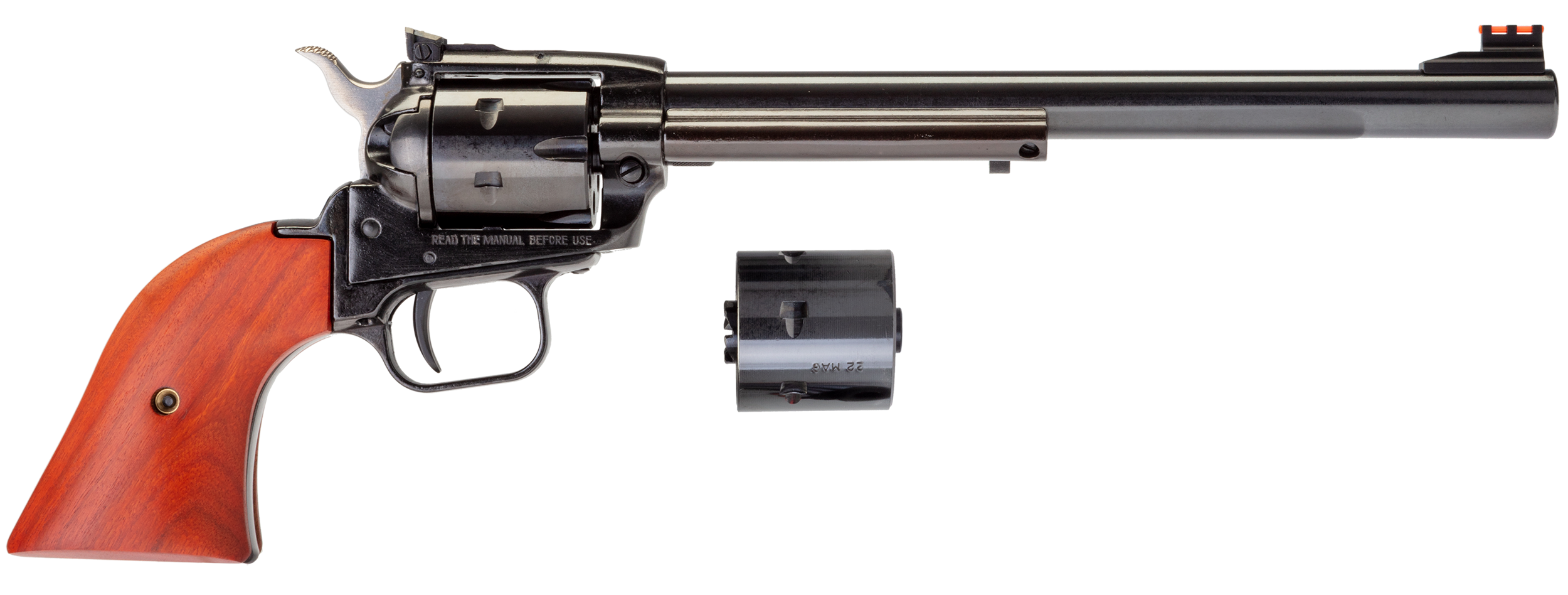Heritage Mfg RR22MB9AS Rough Rider 22 LR/22 WMR 6 Shot, 9" Black Steel Barrel, Black Zinc Alloy Frame, Black Cylinder Cocobolo Grip, Hammer/Thumb Safety, Exposed Hammer