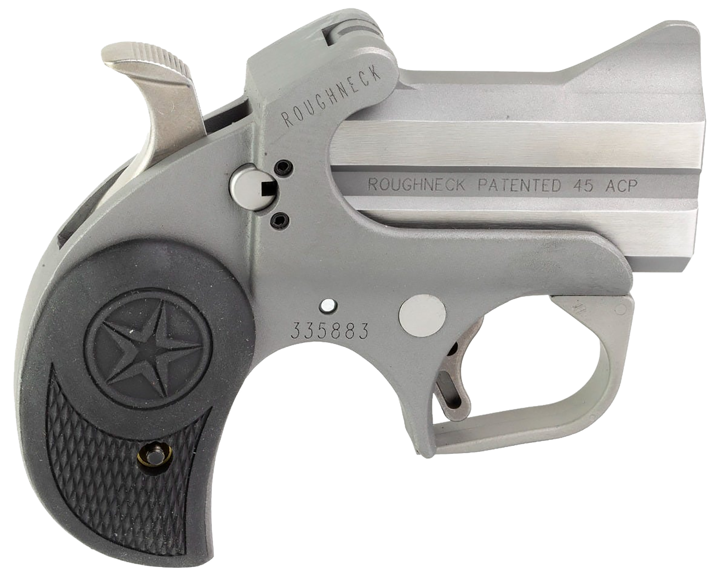 Bond Arms BARN Roughneck Rough Series 45 ACP 2 Shot 2.50" Rough Matte Stainless Steel Barrel/Frame Black Rubber Grips Right Hand