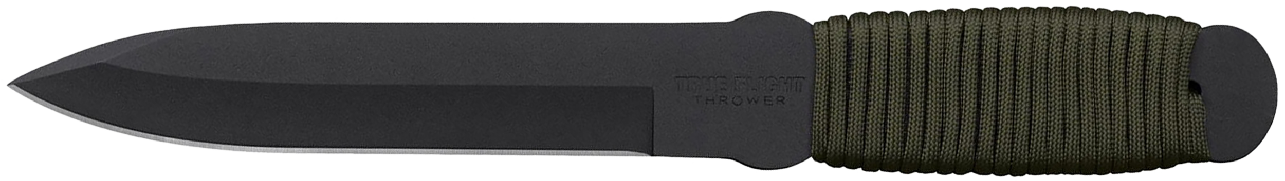 Cold Steel 80TFTC True Flight Thrower 6.75" Fixed Spear Point Plain Black 1055 Carbon Steel Blade/Paracord Wrap OD Handle