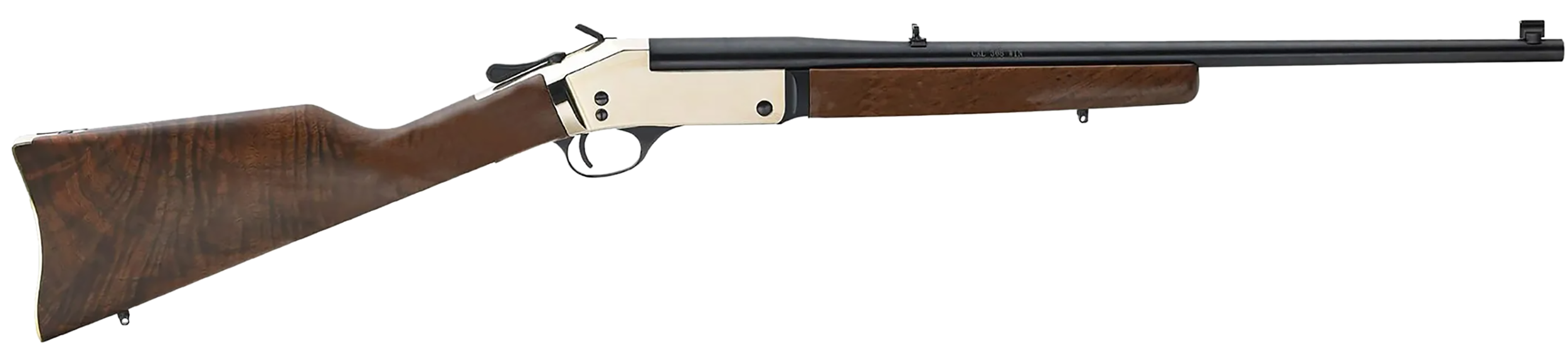 Henry H015B4570 Single Shot 45-70 Gov Caliber with 1rd Capacity, 22" Blued Barrel, Polished Brass Metal Finish & American Walnut Stock, Right Hand (Full Size)