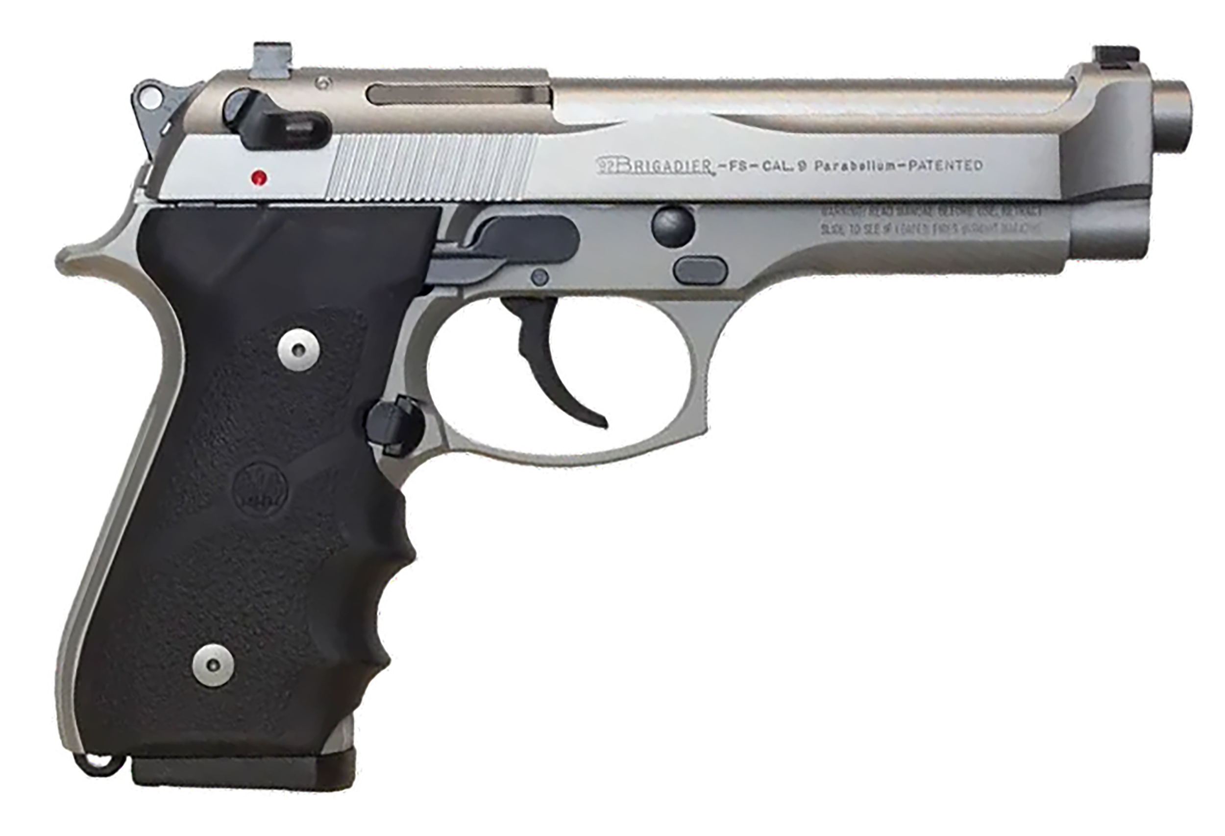 Beretta USA J92F560M 92FS Inox Full Size Frame 9mm Luger 15+1 4.90" Satin Steel Barrel, Satin Stainless Steel Serrated Slide, Satin Anodized Aluminum Frame, Black Stippled Rubber Grip