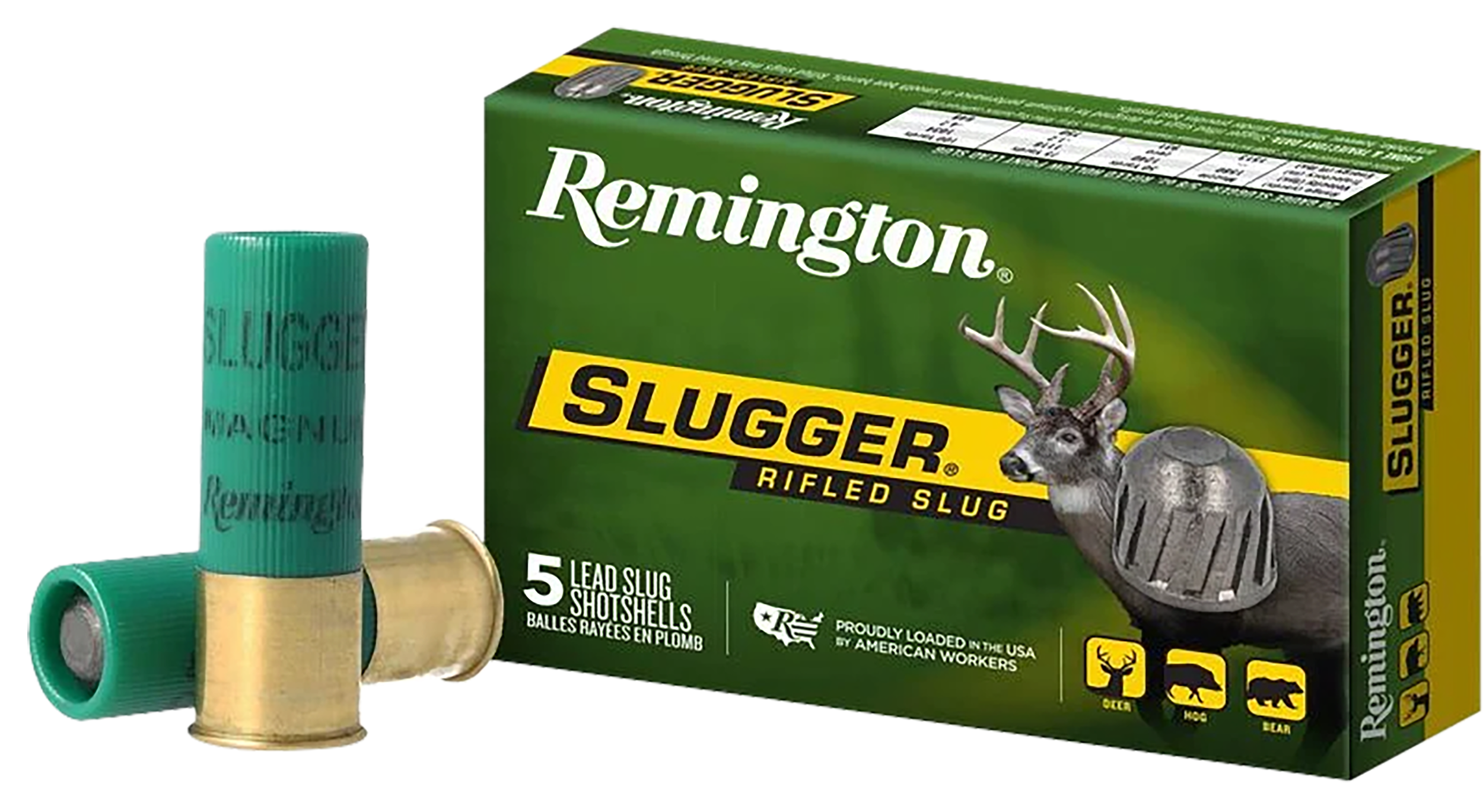 Remington Ammunition 20300 Slugger 12 Gauge 2.75" 1 oz Rifled Slug Shot 5 Per Box/ 50 Cs