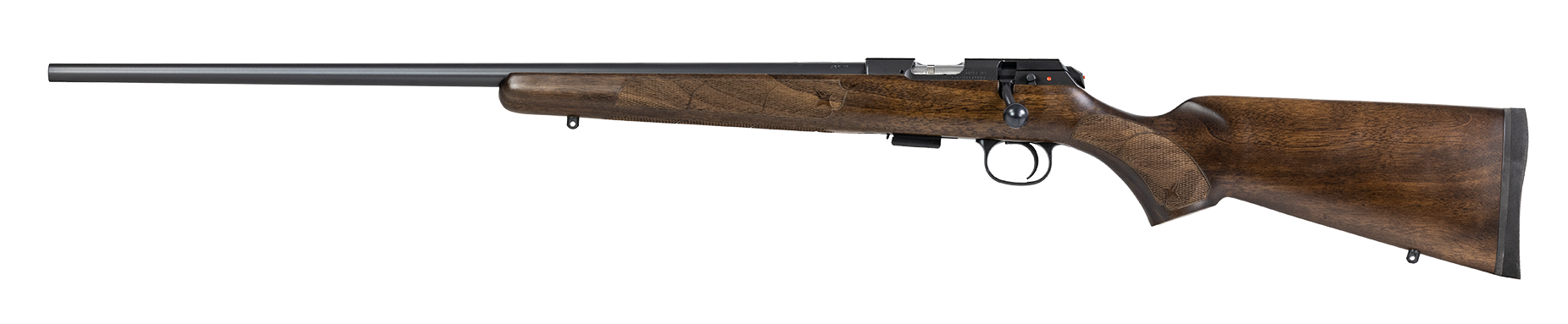 CZ-USA 02391 CZ 457 American Full Size 22 WMR 5+1 24" Black Nitride Black Nitride Steel Receiver Turkish Walnut Fixed American Style Stock Left Hand