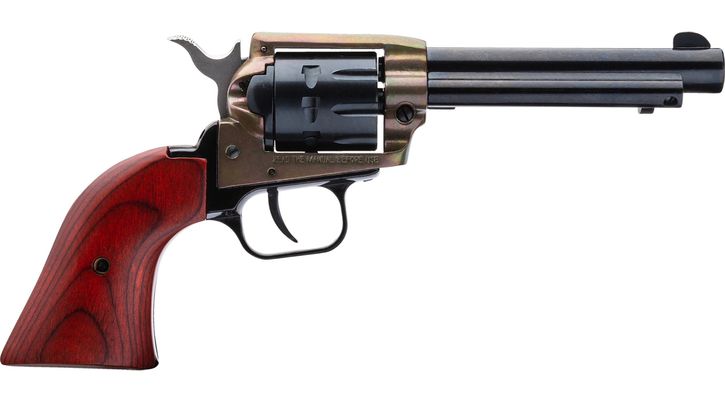 Heritage Mfg RR22999CH4 Rough Rider  22 LR 9 Shot 4.75" Black Barrel, Black Cylinder, Simulated Case Hardened Zamak, Frame Cocobolo Grips
