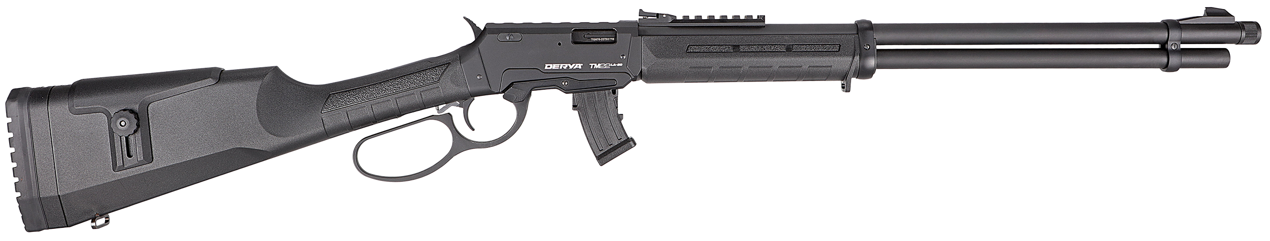 Derya Firearms TM22.LEVER.20 TM22 Lever 22 LR 10+1 20" Black Threaded Barrel, Black Anodized Picatinny Rail Receiver, Black AG w/Extensions Polymer Buttstock