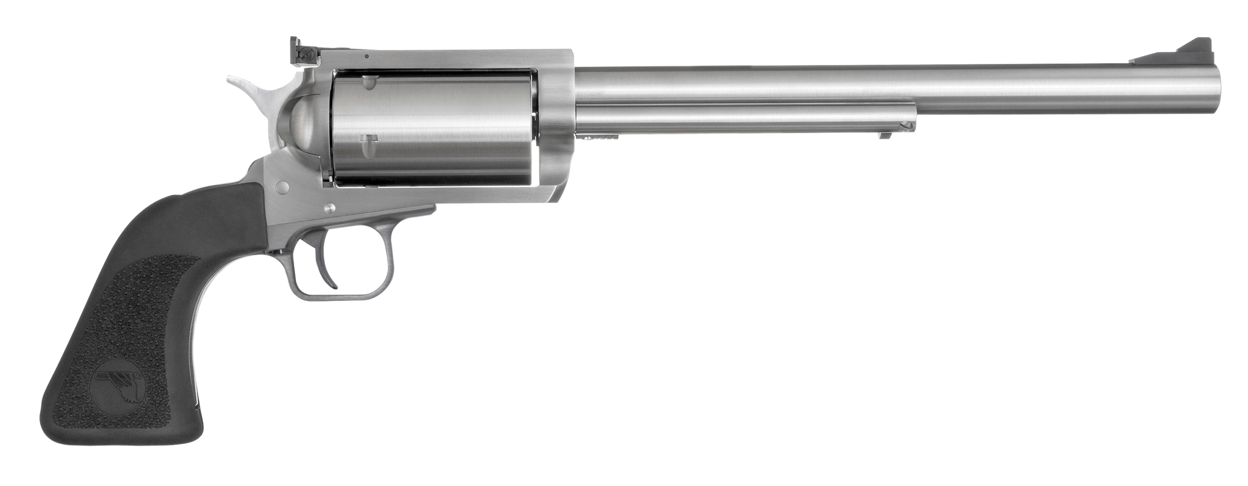 Magnum Research BFR460SW10 BFR Long Cylinder Large Frame 460 S&W Mag 5 Shot, 10" Brushed Stainless Steel Barrel, Cylinder & Frame, Black Rubber Grip, Exposed Hammer
