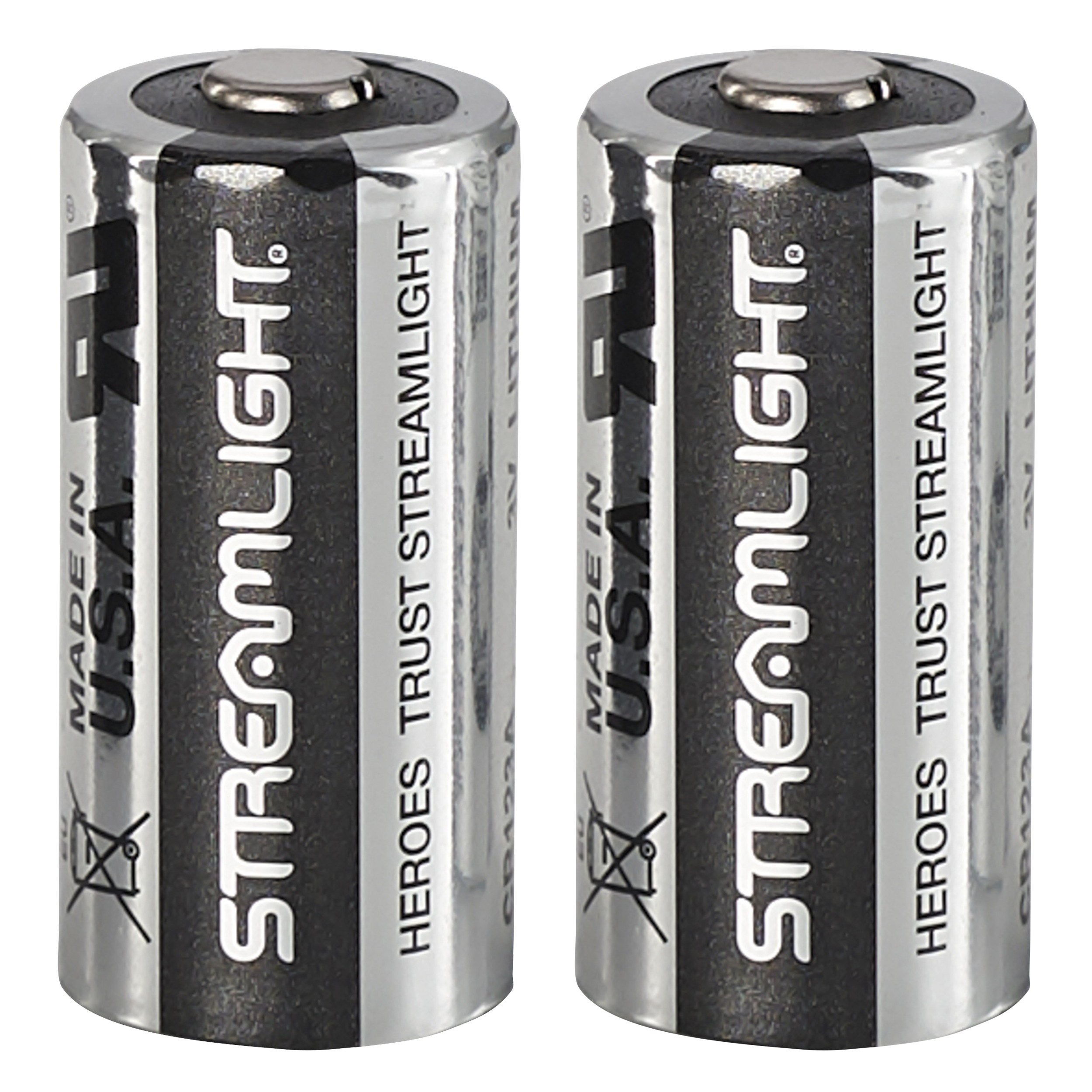 Streamlight 85175 CR123A Lithium Batteries  Silver/Black 3 Volts (2) Single Pack