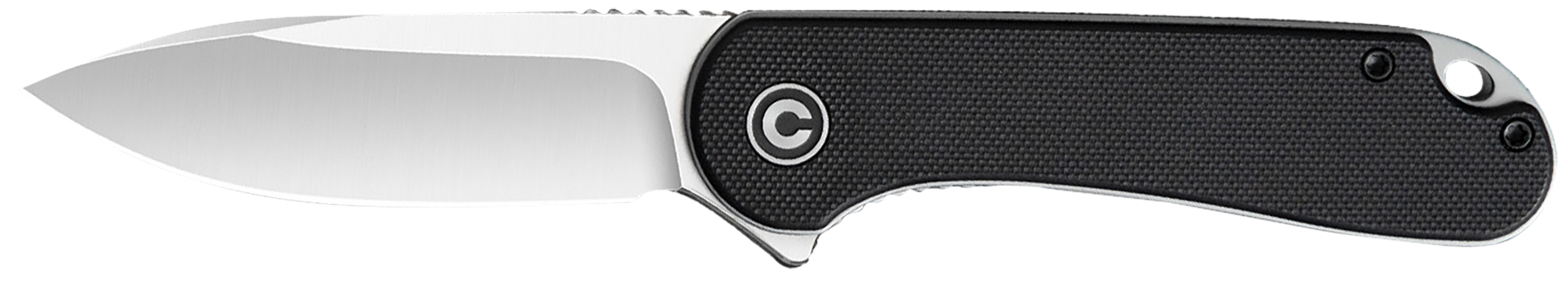 Civivi Knives C907A Elementum  2.96" Folding Plain Satin D2 Steel Blade, 4.03" Black Textured G10 Handle