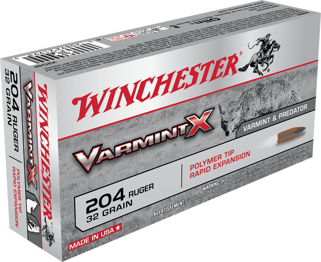 Winchester Ammo X204P Varmint X  204Ruger 32gr Polymer Tip Rapid Expansion 20 Per Box/10 Case