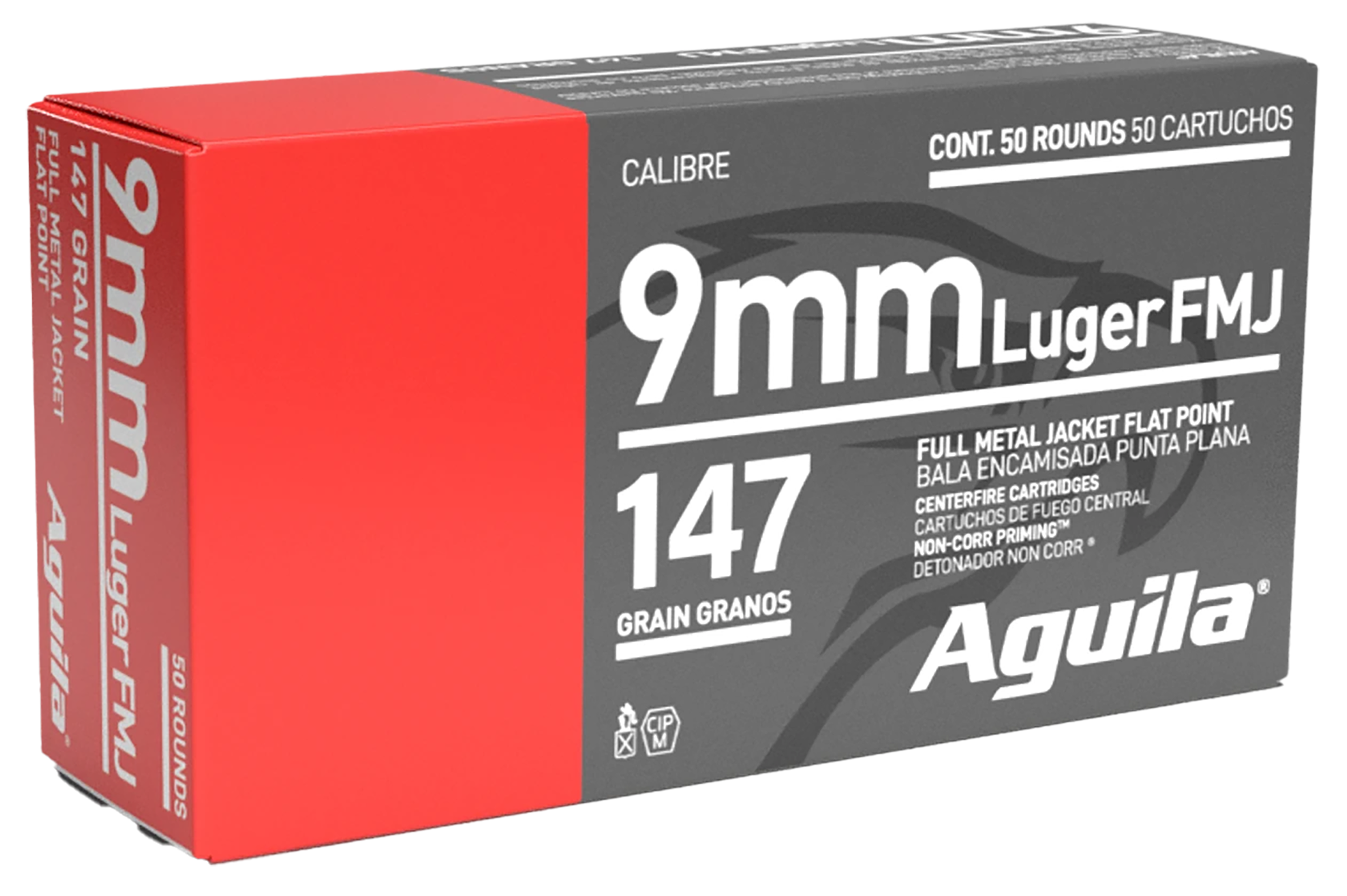 Aguila 1E097719 9mm Luger 147gr Full Metal Jacket Flat Point 50 Per Box/20 Case