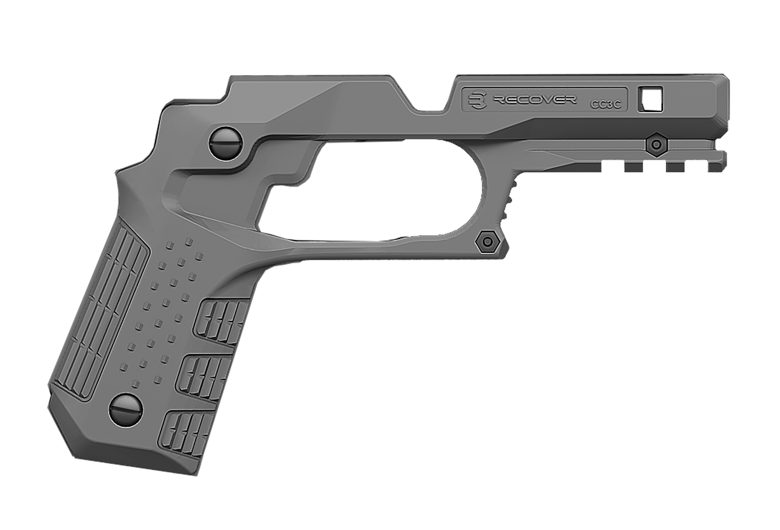 Recover Tactical CC3C-04 Grip & Rail System  Gray Polymer Picatinny for Compact 1911