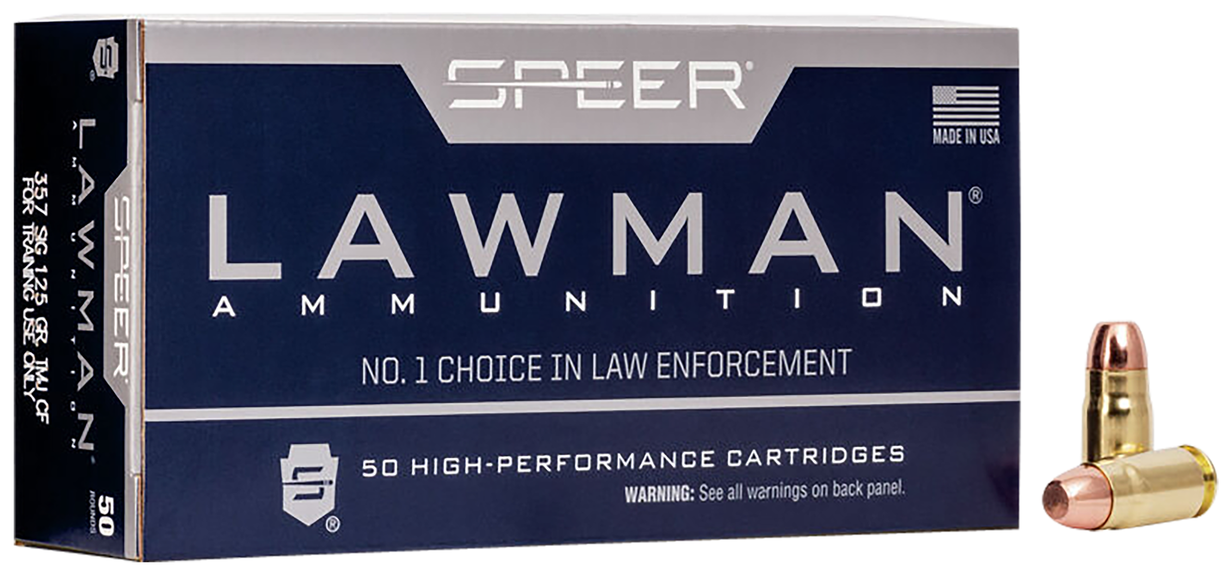 Speer 54232 Lawman Training Clean-Fire 357Sig 125gr Total Metal Jacket Flat Nose 50 Per Box/20 Case