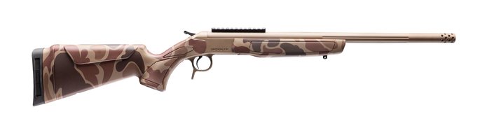 CVA CR4443D Cascade Takedown 450 Bushmaster 1rd 20" Flat Dark Earth Cerakote Stainless Steel Threaded Barrel & Receiver w/Picatinny Rail, Duck Camo Synthetic Stock
