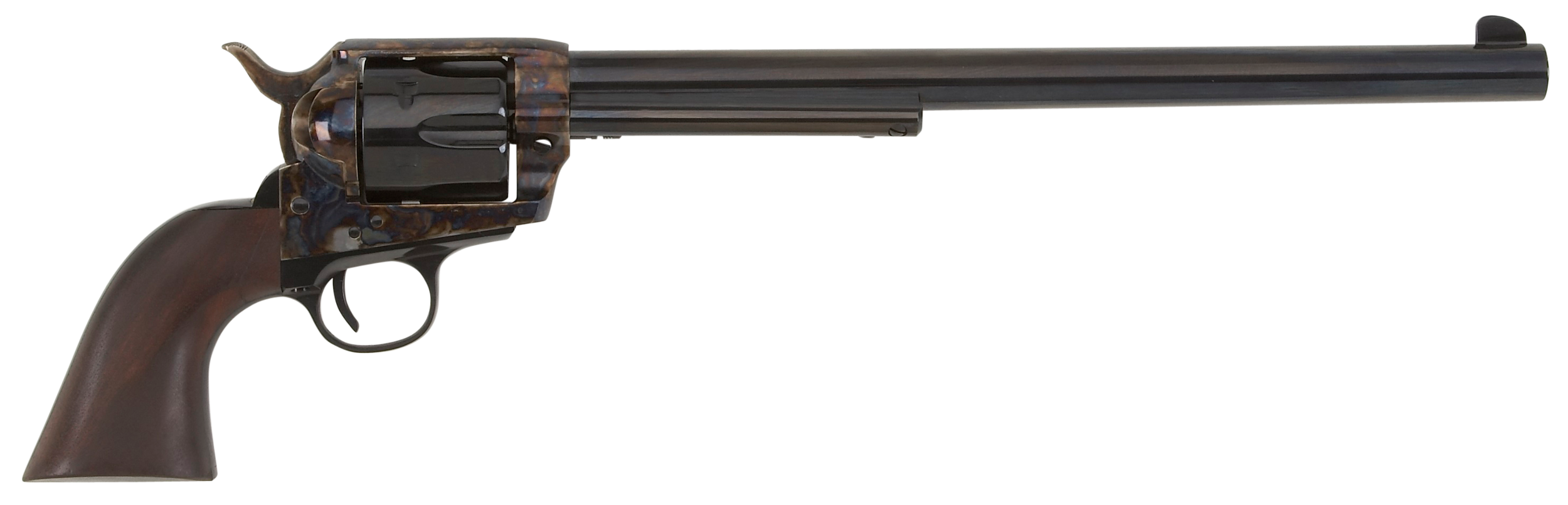 Pietta HF45CHS12NM 1873 Great Western II Buntline 45 Colt (LC) 6rd 12" Blued Steel Barrel & Cylinder, Deep Color Case Hardened Steel Frame, Walnut Grip