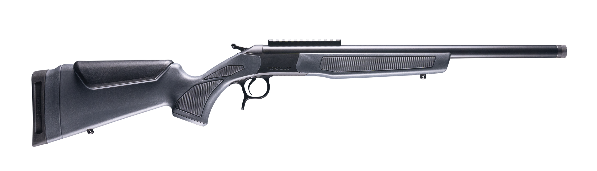CVA CR4449 Scout  25 Creedmoor 1rd 16.50" Matte Blued Threaded Barrel & Receiver w/DuraSight Rail, Stealth Gray Synthetic Stock