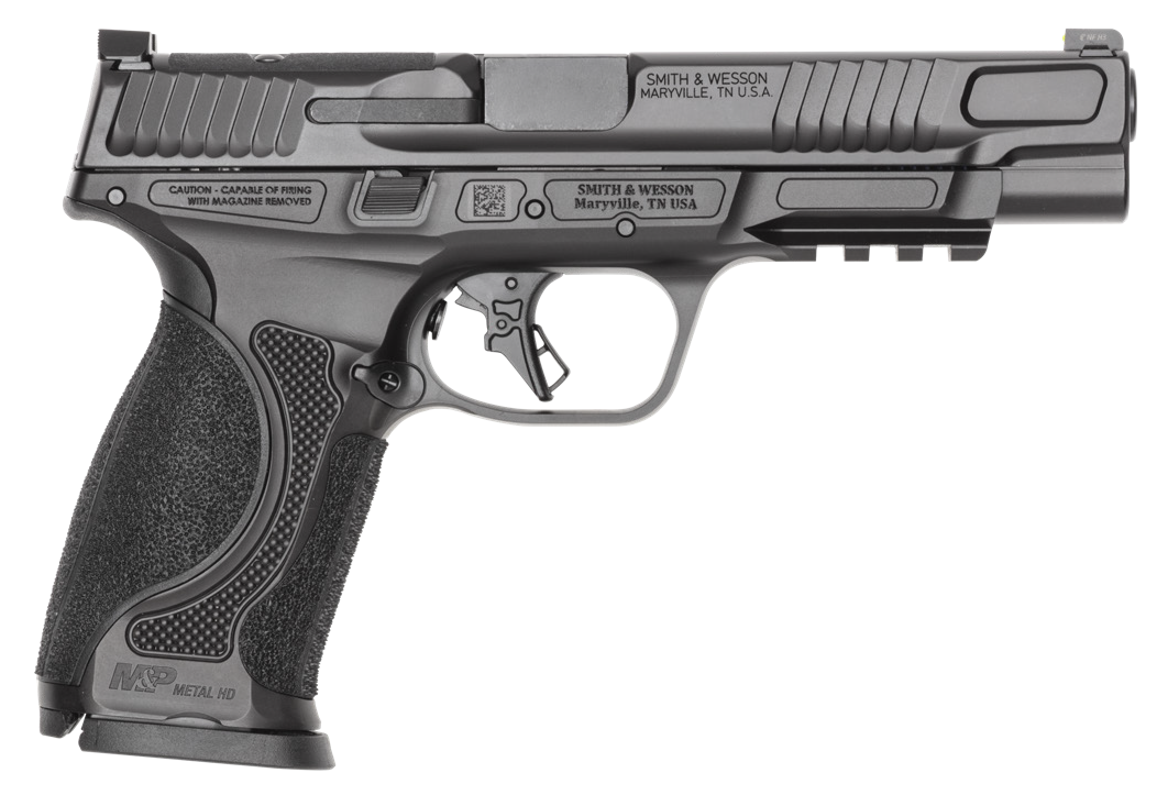 Smith & Wesson 14811 M&P9 M2.0 Metal Full Size Frame 9mm Luger 15+1 5" Black Armornite Stainless Steel Barrel & Optic Ready/Serrated Slide, Black Armornite Stainless Steel Frame w/Picatinny Rail, Inte