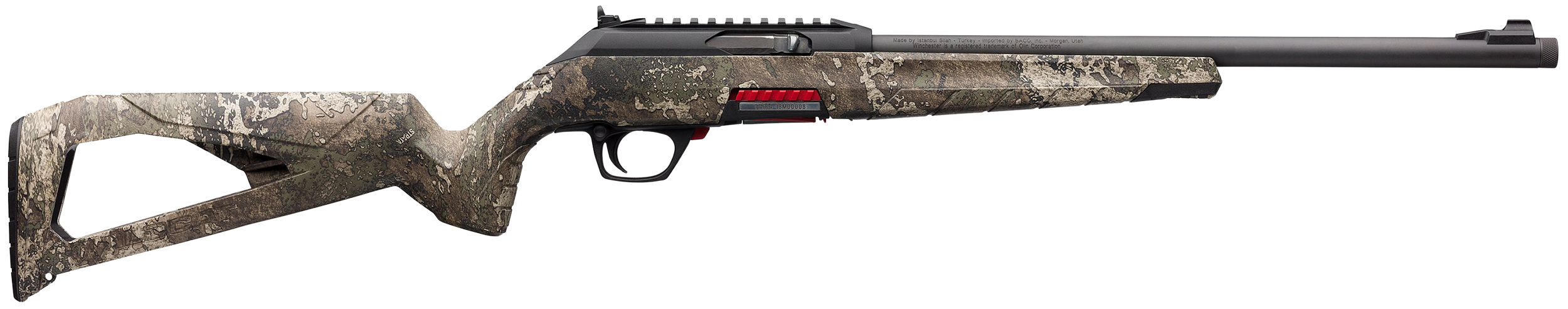 Winchester Repeating Arms 521110102 Wildcat  Full Size 22 LR 10+1 18" Matte Blued Sporter Barrel, Picatinny Rail Matte Black Polymer Receiver, TrueTimber Strata Skeletonized Synthetic Stock, Ambidextr