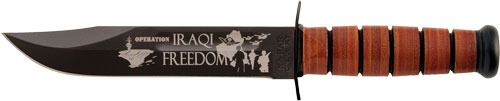 KA-BAR USMC OPERATION IRAQI FREEDOM 7" W/LEATHER SHTH USMC