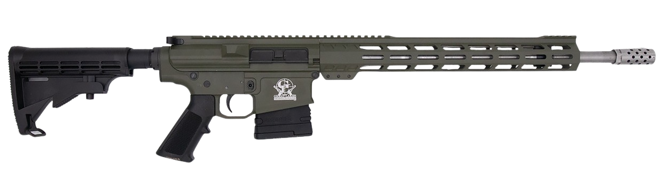 Great Lakes Firearms GL10308SSODG GLFA  308 Win 10+1 18" Stainless Threaded Barrel, OD Green Cerakote Picatinny Rail Aluminum Receiver, 6 Position Mil-Spec Black Synthetic Stock, Mil-spec Polymer Grip