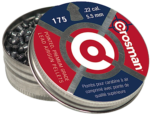 Crosman P022 Premier Pointed 22 Lead Pointed Hunting Pellet 175/Tin