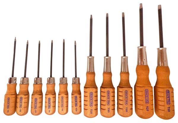 GRACE USA SCREWDRIVER SET TORX HEAD SET OF 11 !