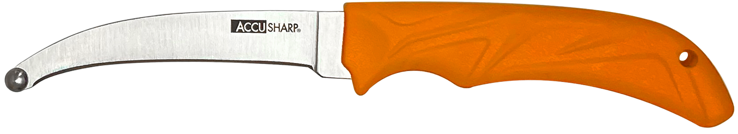 AccuSharp 734C AccuZip  4" Fixed Plain Stainless Steel/ Blade Blaze Orange Ergonomic Anti-Slip Rubber Handle