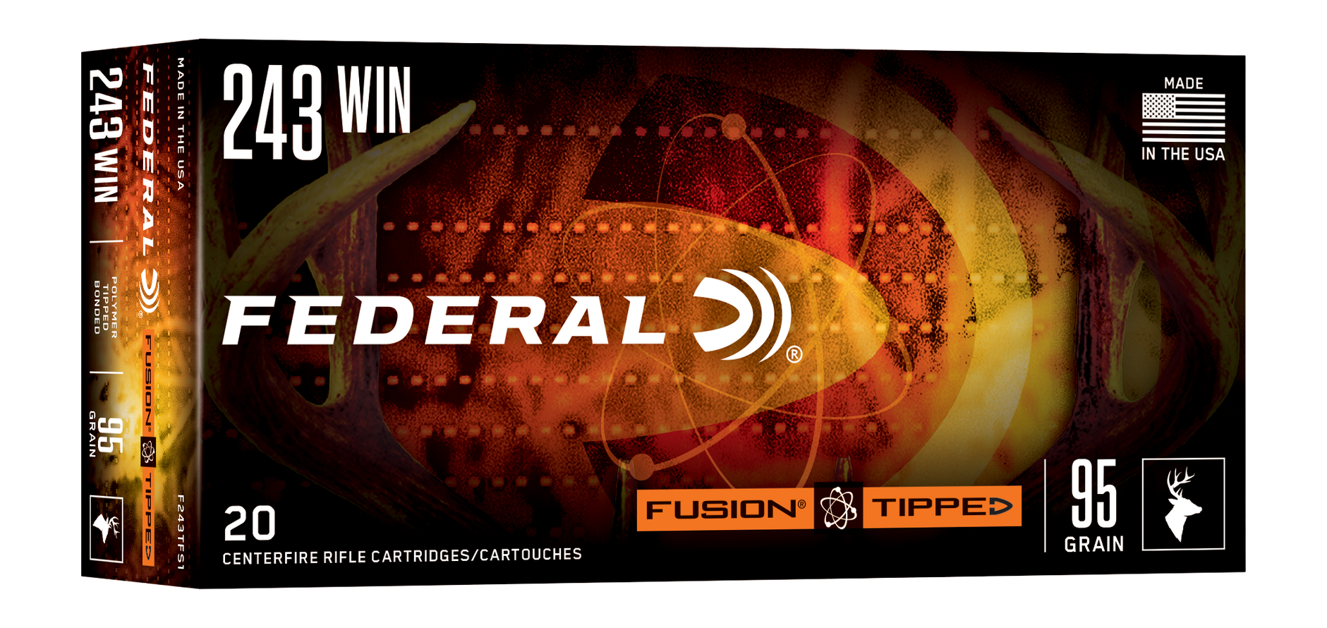 Federal F243TFS1   243Win 95gr Fusion Soft Point 20 Per Box/10 Case