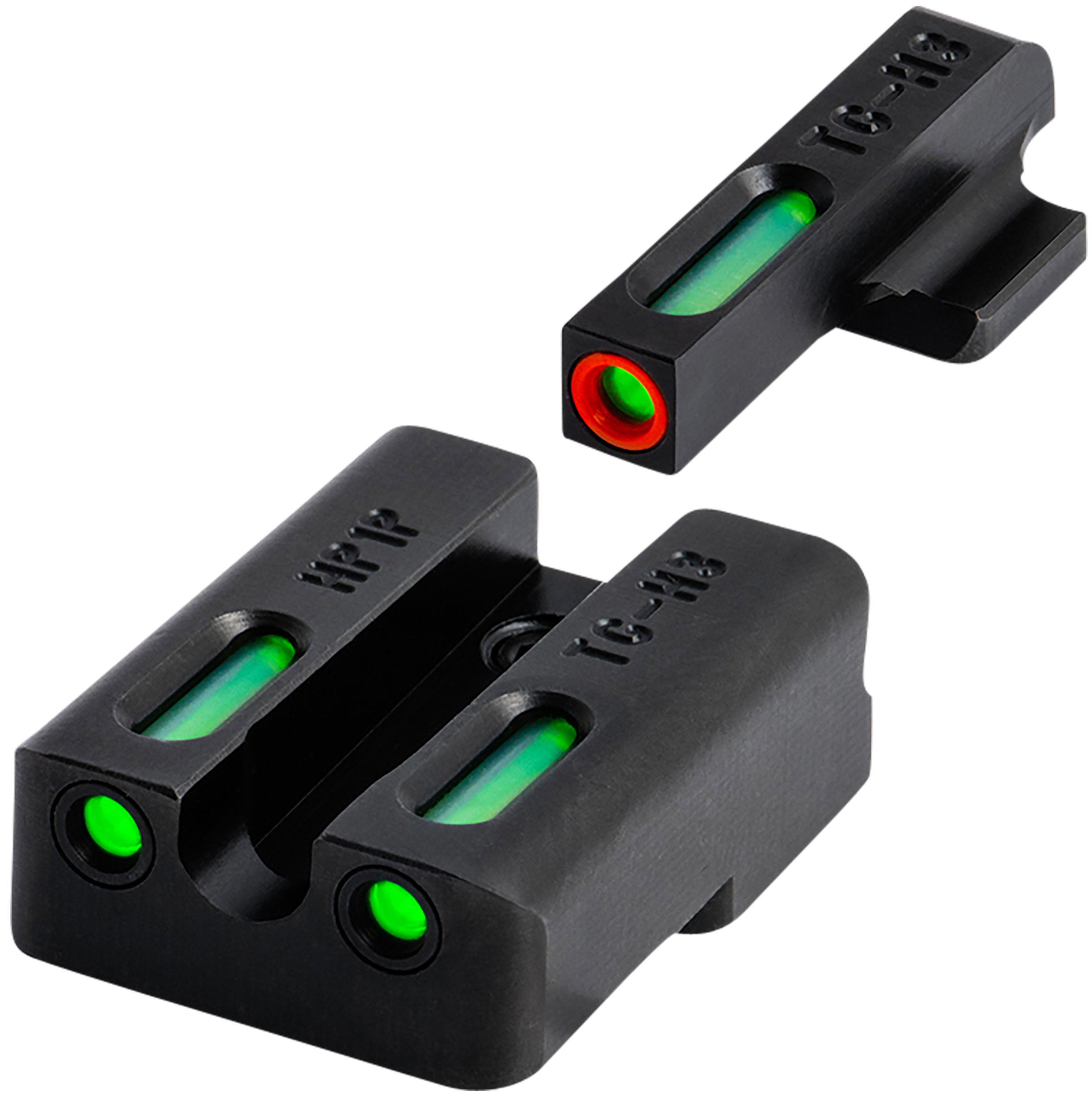 TruGlo TG13KS1PC TFX Pro  Black | Green Tritium & Fiber Optic Orange Outline Front Sight Green Tritium & Fiber Optic Rear Sight