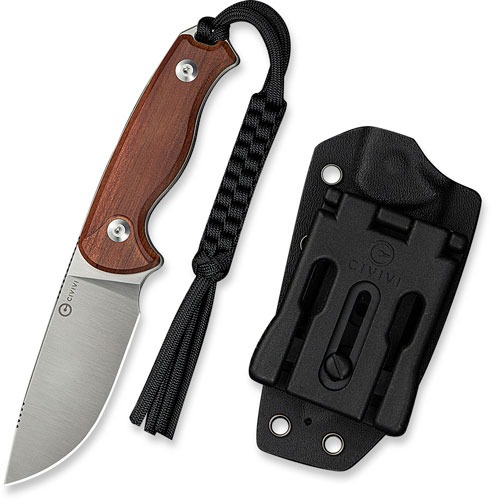 CIVIVI KNIFE TIMBERBARK 3.2" FIXED GUIBOURTIA WOOD/SATIN!