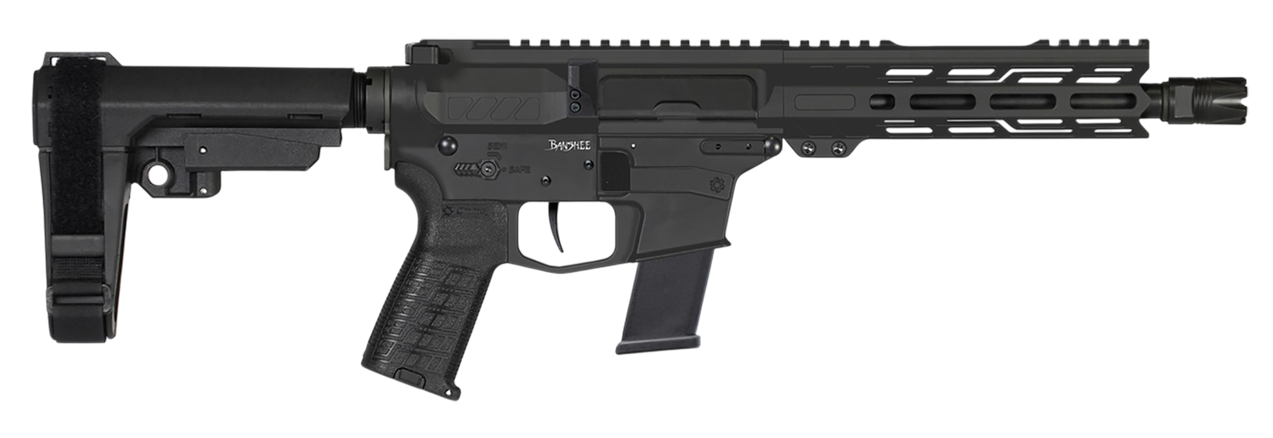 CMMG 10A570FAB Banshee MK10 10mm Auto 30+1 8" Black Nitride Medium Taper Threaded Barrel, EML 7" M-LOK Handguards, Black Armor Cerakote Aluminum Picatinny Rail Receiver, CMMG Zeroed Grips