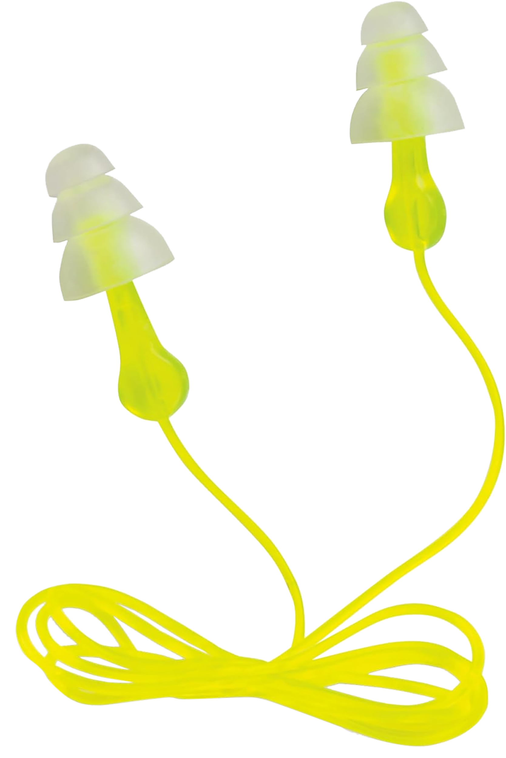 Peltor 97317 Tri-Flange Reusable Earplugs Polymer 26 dB In The Ear Yellow Buds with Yellow Cord Adult 3 Pair