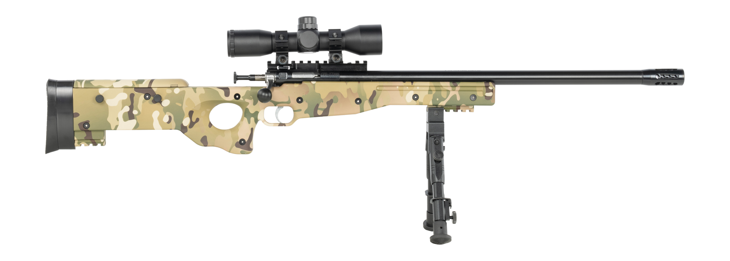 Crickett KSA2147 Precision Gen2 22 LR 1rd Blued Threaded Bull Barrel, Drilled & Tapped Receiver, MultiCam Skeletonized Synthetic Stock