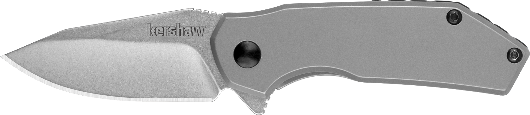 Kershaw 1375 Valve  EDC 2.25" Folding Drop Point Plain Stonewashed 4Cr14 Blade, Bead Blasted Stainless Steel Handle