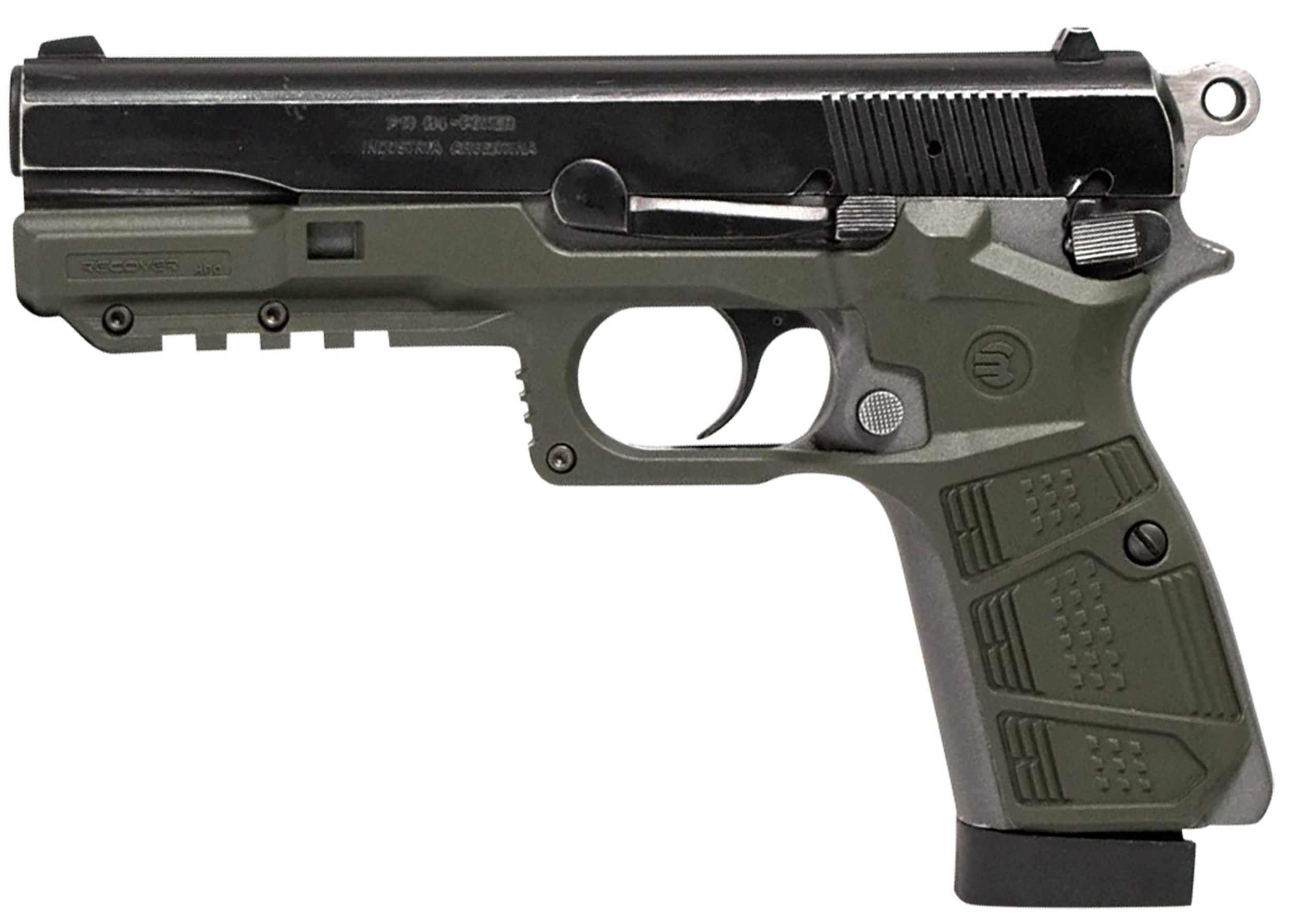 Recover Tactical HPC03 Grip & Rail System OD Green Polymer Picatinny for Browning Hi-Power