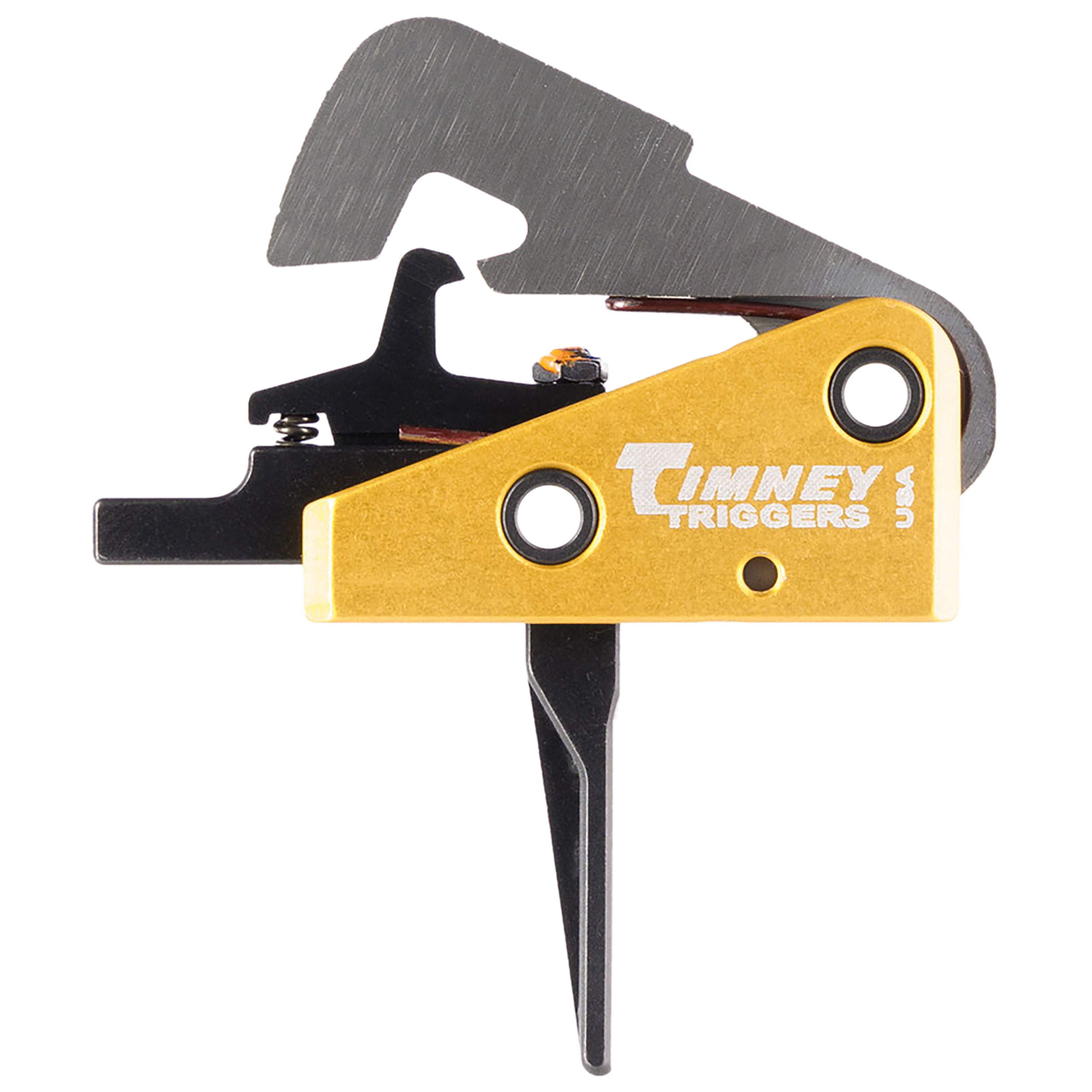 Timney Triggers 670ST Competition Trigger Single-Stage Straight Trigger with 4 lbs Draw Weight & Black/Gold Finish for AR-10