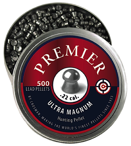Crosman LDP22 Premier Ultra Magnum 22 Lead Domed Pellet 500/Tin