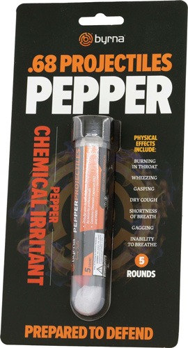 BYRNA PEPPER PROJECTILES 5 COUNT TUBE .68 CAL