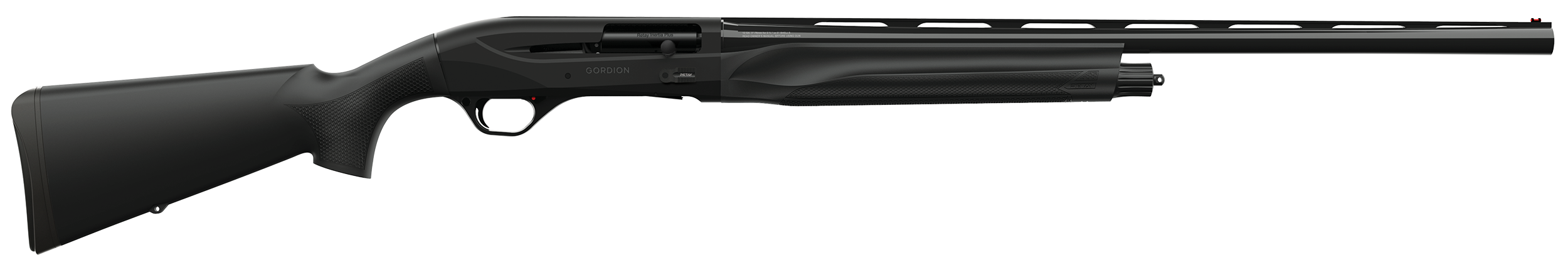 Retay USA GORBLK28 Gordion Waterfowl Inertia Plus 12 Gauge with 28" Deep Bore Drilled Barrel, 3" Chamber, 4+1 Capacity, Matte Black Anodized Metal Finish & Black Synthetic Stock Right Hand (Full Size)