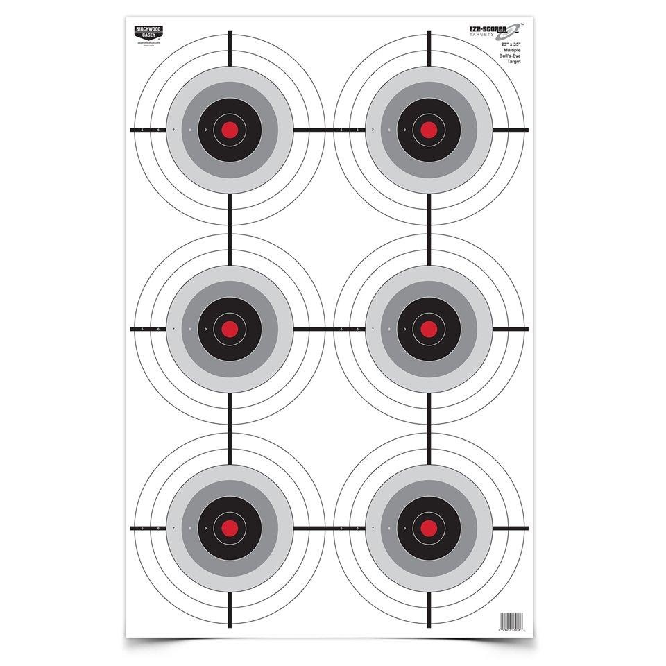 Birchwood Casey Eze-Scorer Multiple Bull's-Eye Paper Target 23"x35" 5/ct