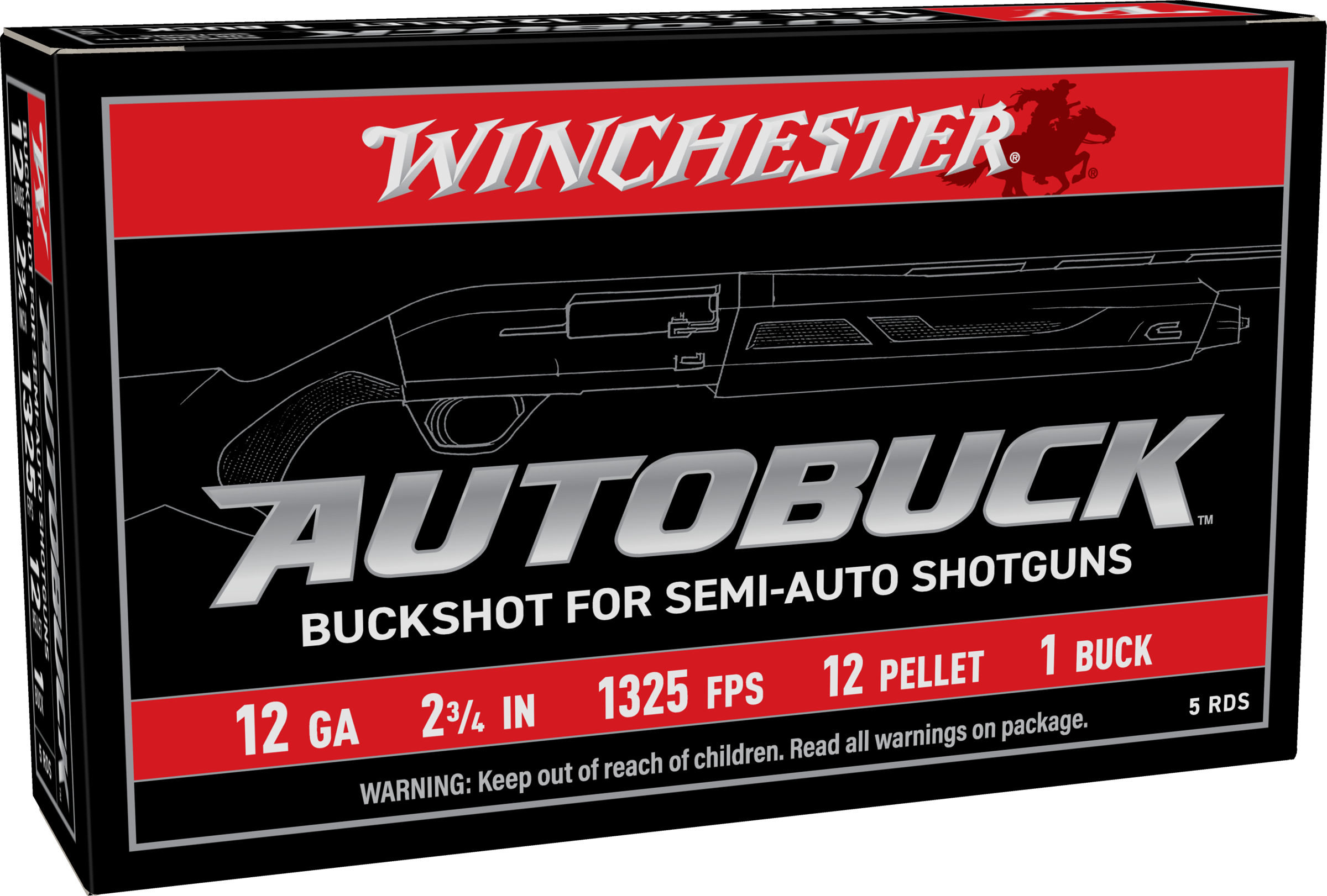 WIN USAB121  12G 2-3/4" BKSHOT 1              5/50