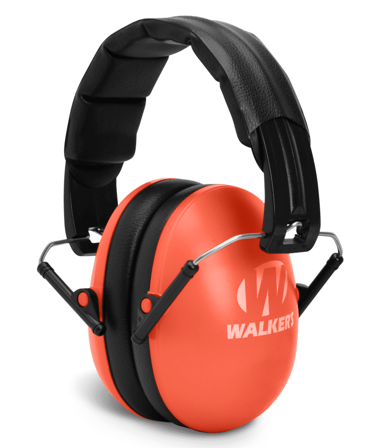 Walker's GWPYWFM2COR Folding Muff 23 dB Over the Head Coral/Black Polymer Fits Youth/Women