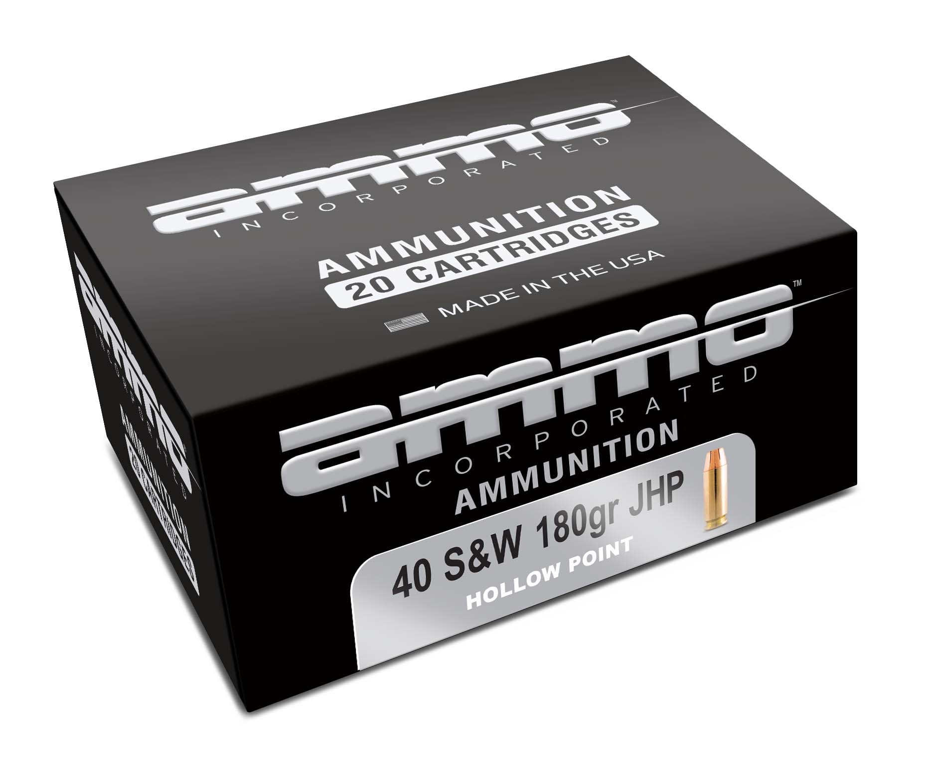 AMMO INC 40 S&W 180GR JHP 20RD BOX 200 CASE