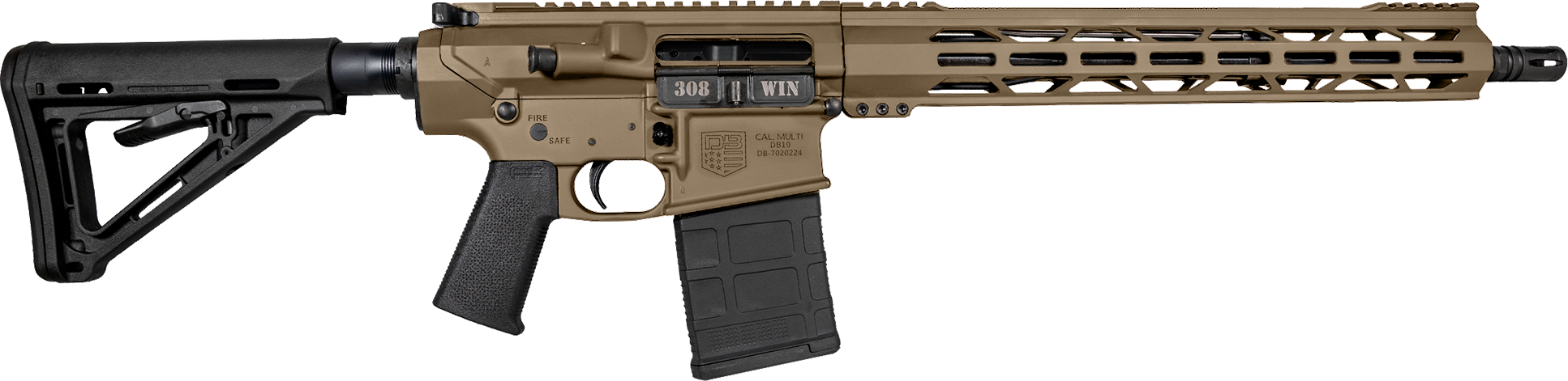 Diamondback DB1018C061 DB10  308 Win 16" 20+1 Flat Dark Earth Magpul MOE Carbine Stock Black Magpul MOE-K Grip 15" M-Lok