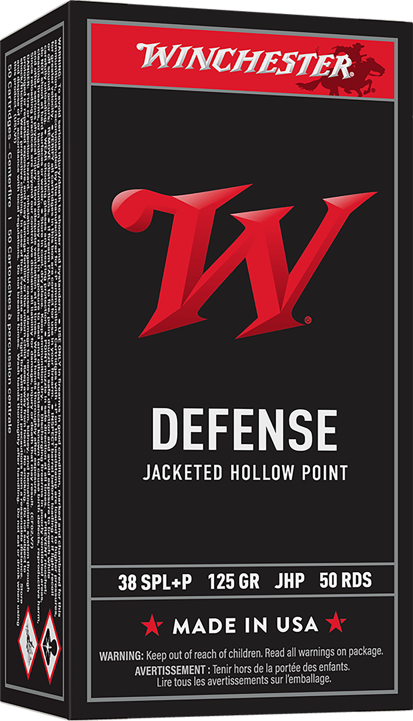 Winchester Ammo USA38JHP USA  38Special+P 125gr Jacketed Hollow Point 50 Per Box/10 Case