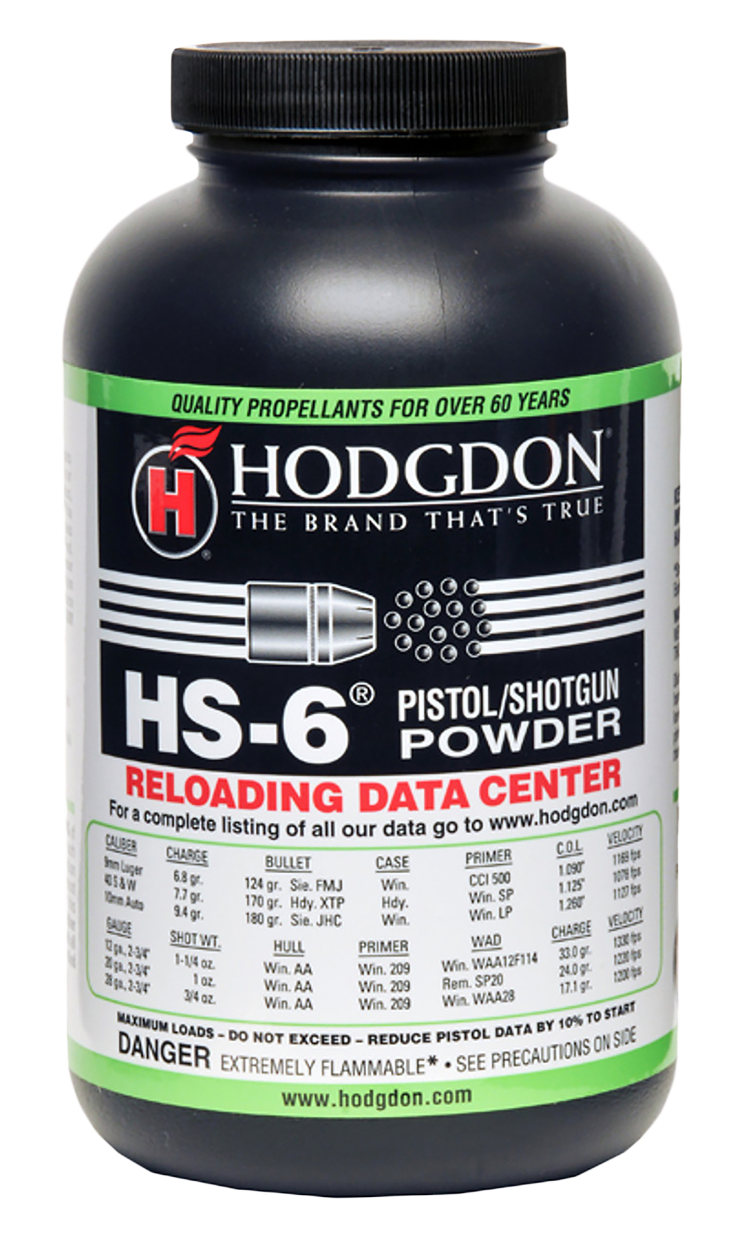 Hodgdon HS61 Smokeless Powder HS-6 Pistol/Shotgun Multi-Caliber 1 lb