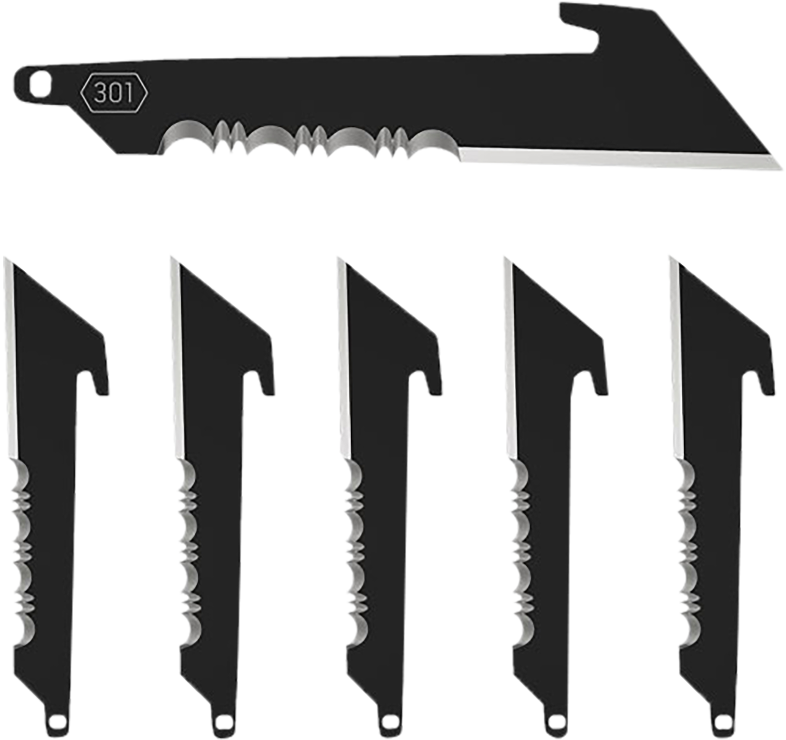 Outdoor Edge RRUS30K6C Replacement Blades  6 3" Black Utility Serrated 420J2 SS Blades