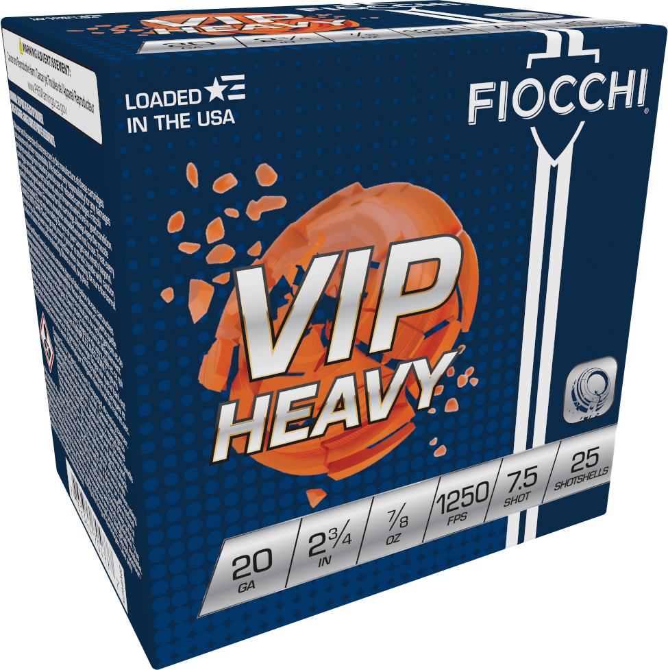 Fiocchi 20VIPH75 Exacta Target VIP Heavy 20Gauge 2.75" 7/8oz 7.5Shot 25 Per Box/10 Case