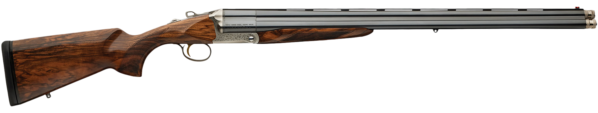 Charles Daly 930.354 CD Triple Crown Empire Grade Full Size 20/28 Gauge Break Open 3+1 26" Blued Chrome Lined Vent Rib Barrel, Silver Engraved Steel Receiver, Fixed Oiled Walnut Stock