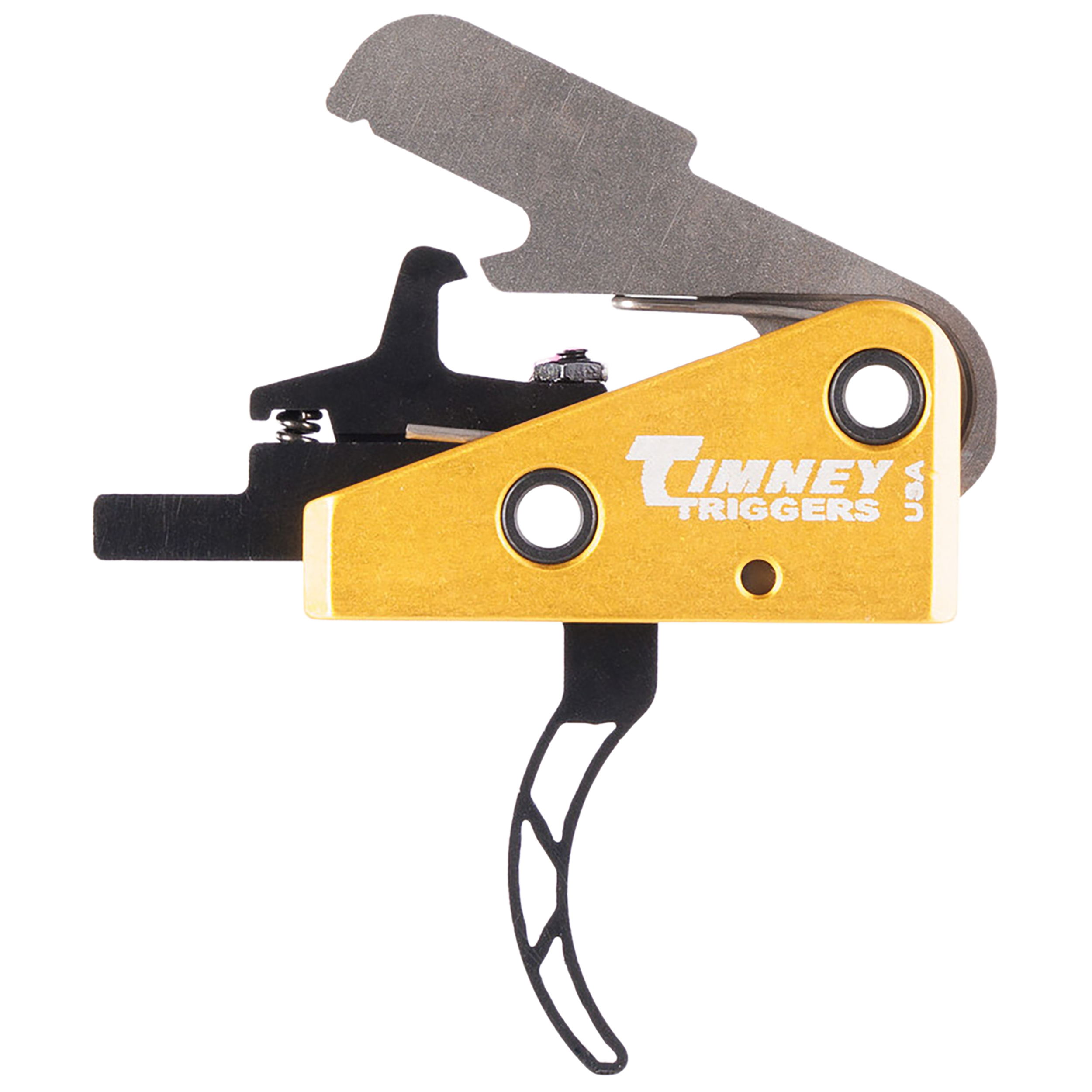 Timney Triggers 661S Competition Trigger Single-Stage Skeletonized Curved Trigger with 3 lbs Draw Weight & Black/Gold Finish for AR-15