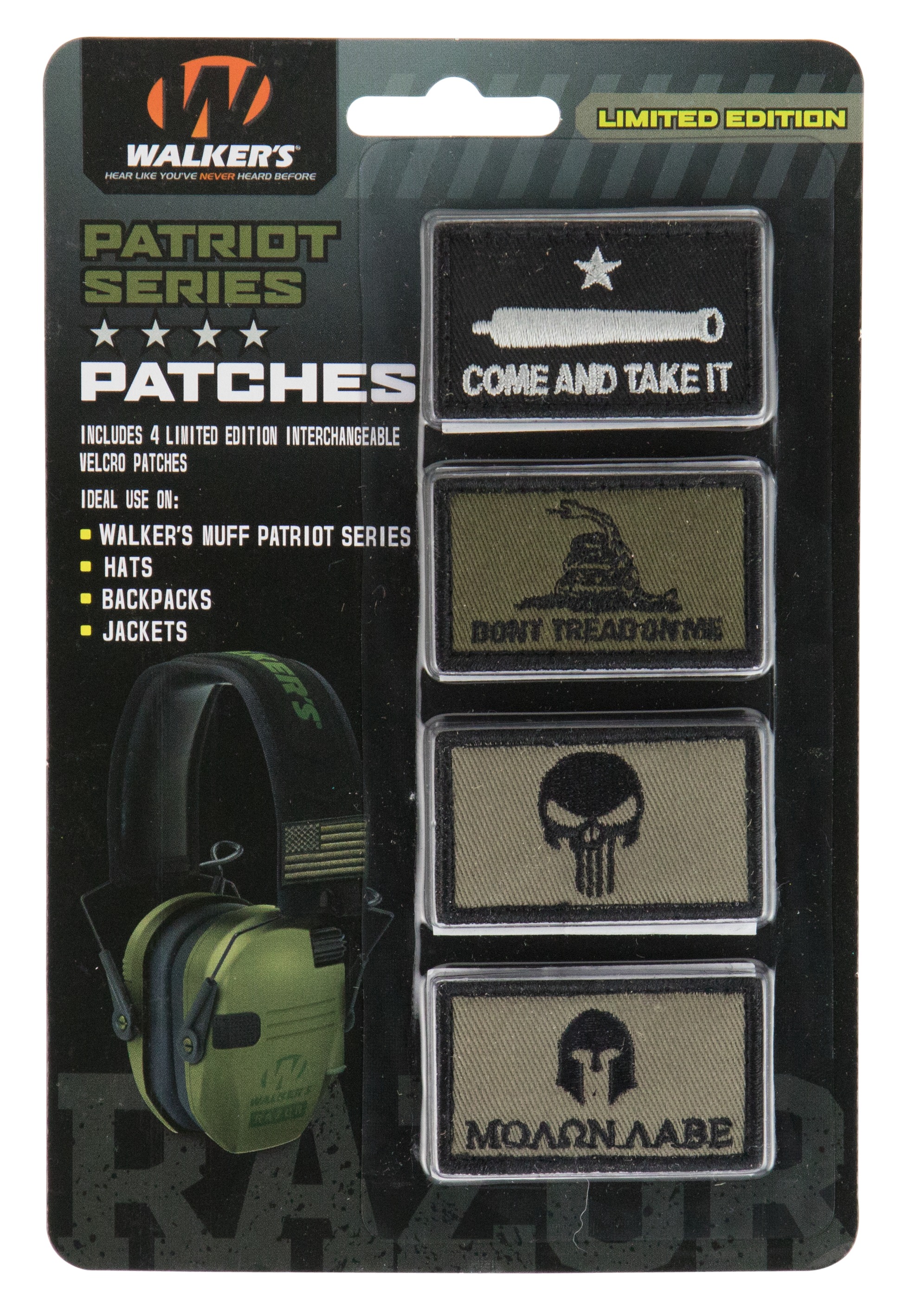 Walkers GXPPATKIT Patriot Muff Patch Kit Come & Take It Version Velcro